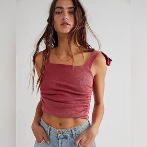 Free People The Boulevard Tank Top Rio Red Small New NWOT Red